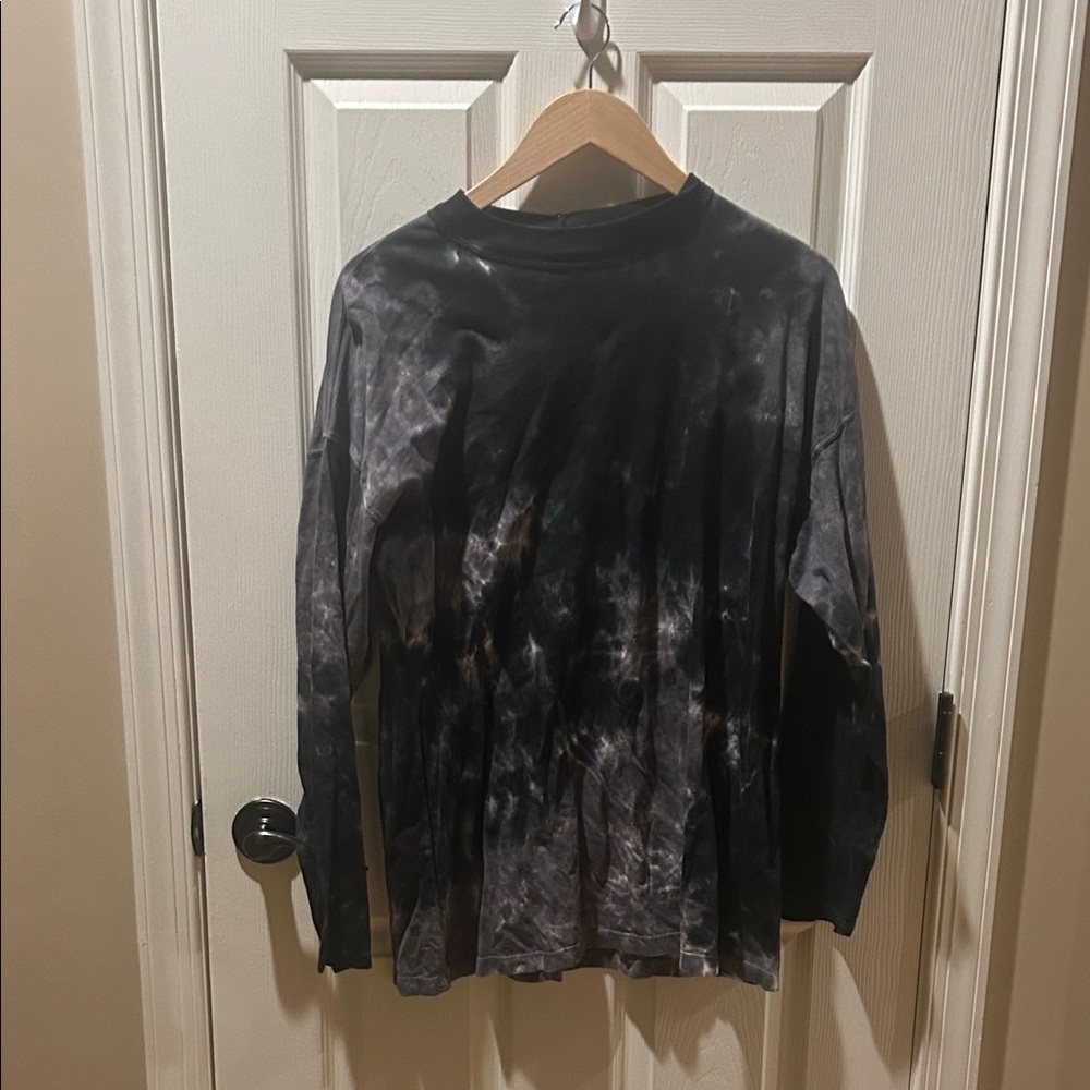 We The Free Black and Gray Tie-Dye Long Sleeve Tee